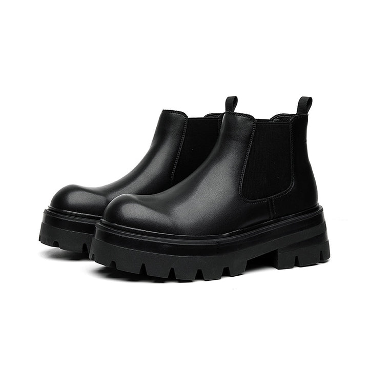 Men's Chelsea boots, platform, microfiber