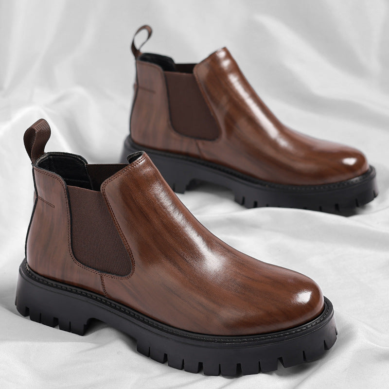 Men's Chelsea boots, ankle-high, slip-resistant, synthetic leather