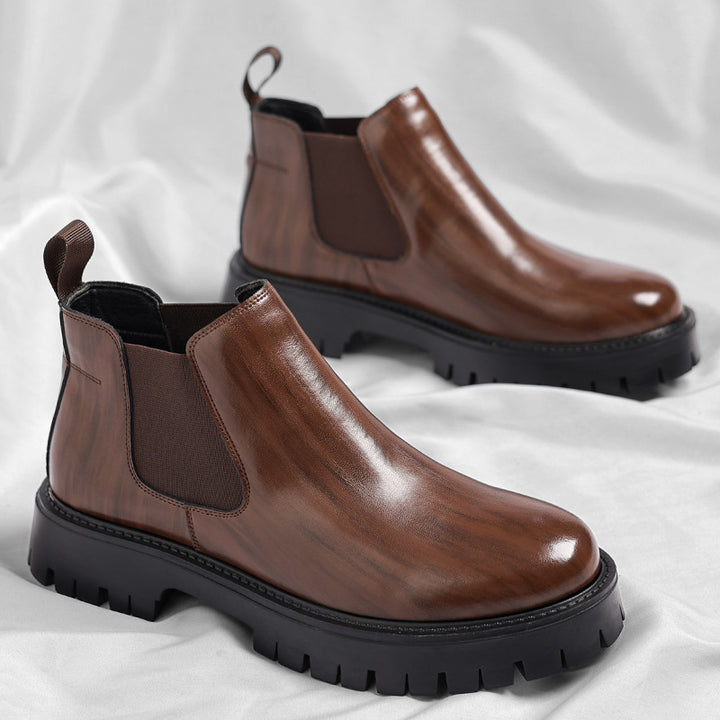 Men's Chelsea boots, ankle-high, slip-resistant, synthetic leather