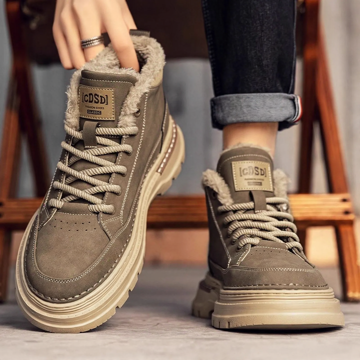 Padded men's boots, high-top, winter