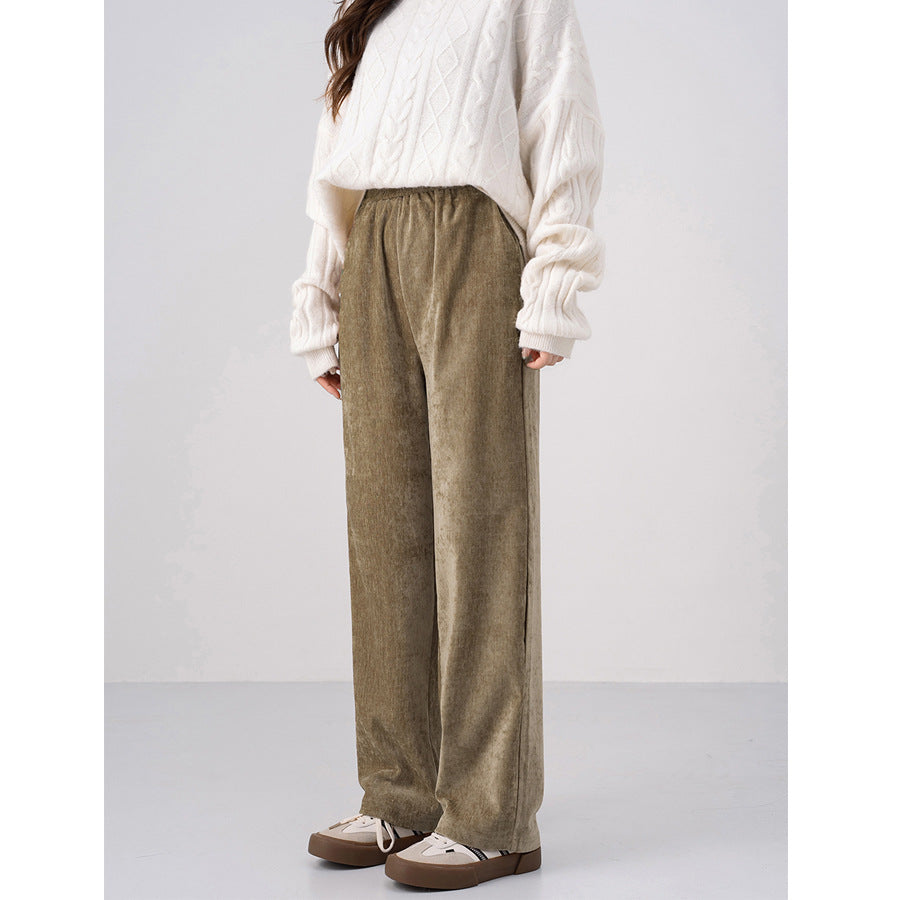Chenille-cord-pants with wide leg, warm and flowing
