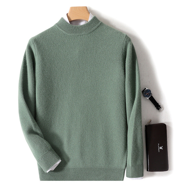 Men's Wool Sweater, Stand-Up Collar, Business Casual