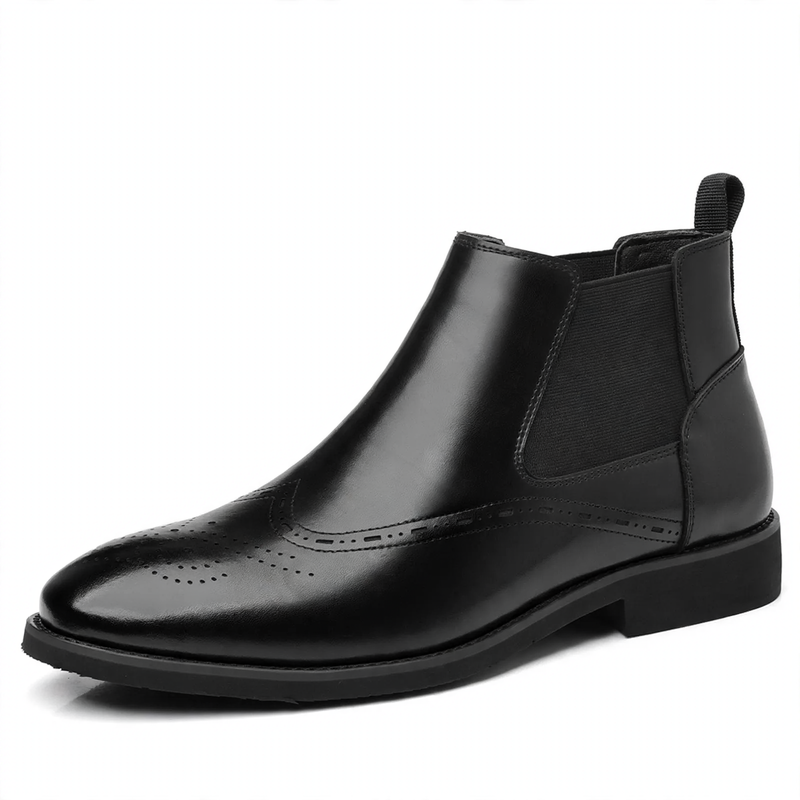 Men's Chelsea Boots in Vintage Brogue Style
