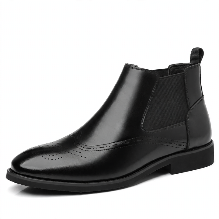 Men's Chelsea Boots in Vintage Brogue Style