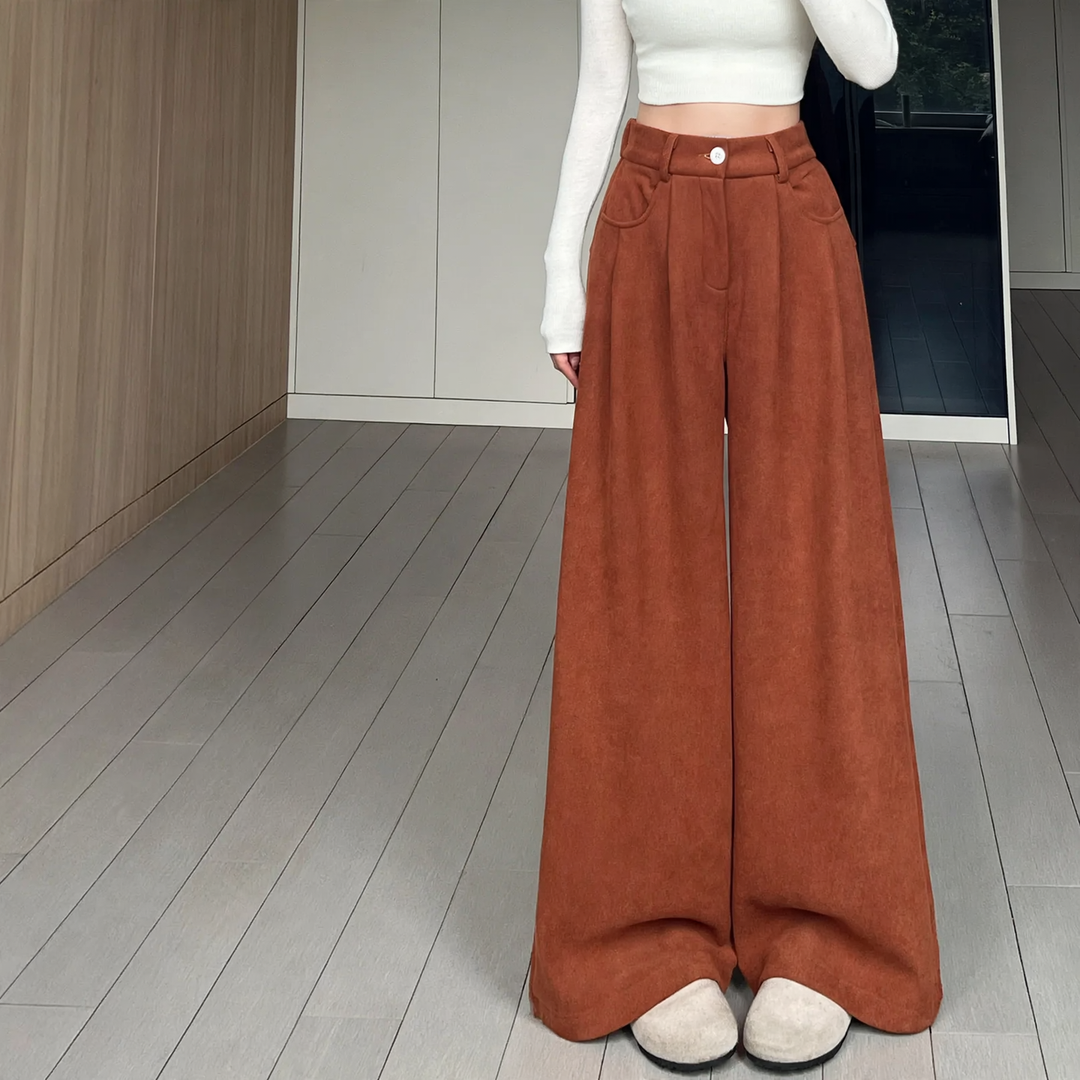 Women’s corduroy pants, wide cut, various colors