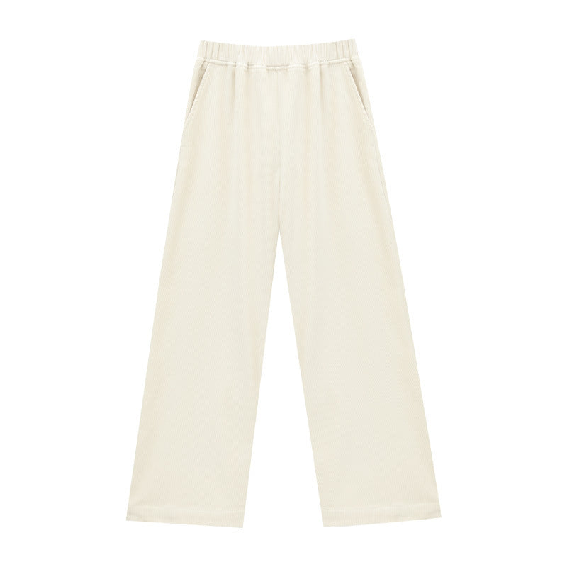 Padded women's corduroy pants with straight leg