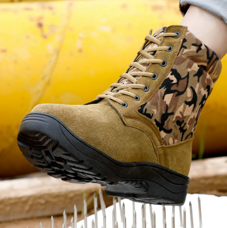 Men's winter boots made of cowhide leather with wool lining