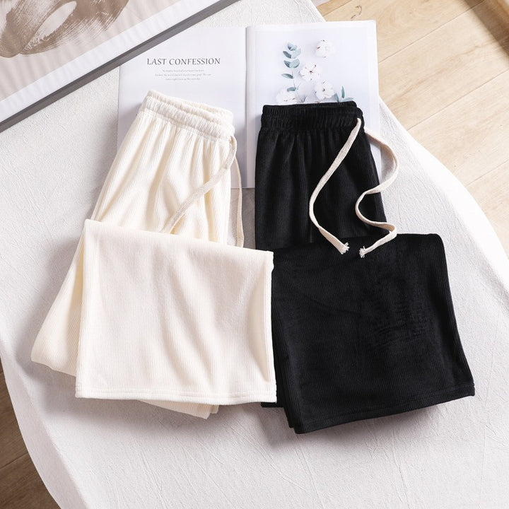 Chenille Wide Pants, loosely cut