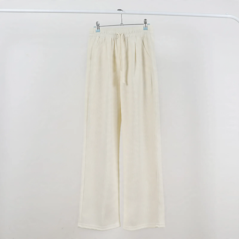 Casual cord pants with drawstring