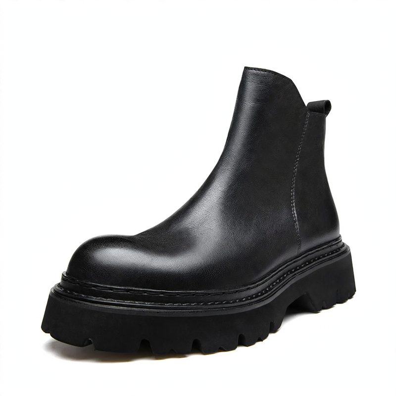Men's Chelsea boots made of cowhide leather, with zipper