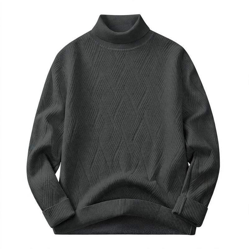 Men's turtleneck sweater, lined, warm