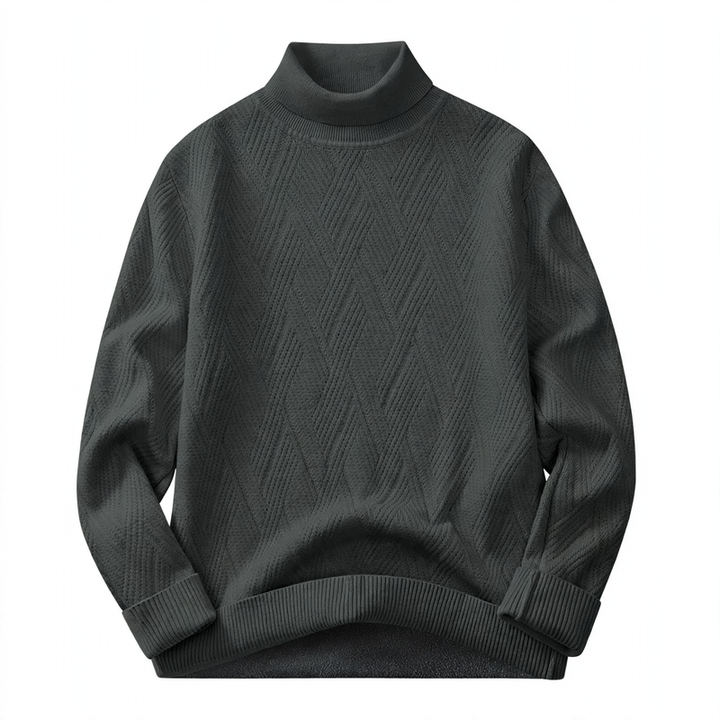 Men's turtleneck sweater, lined, warm