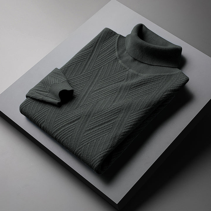 Men's turtleneck sweater, lined, warm