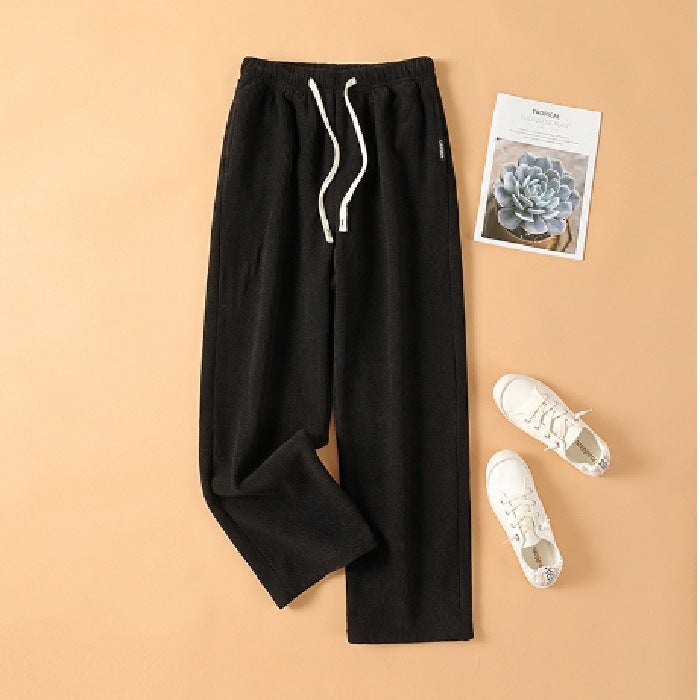 Ladies corduroy pants, high waist, straight fit
