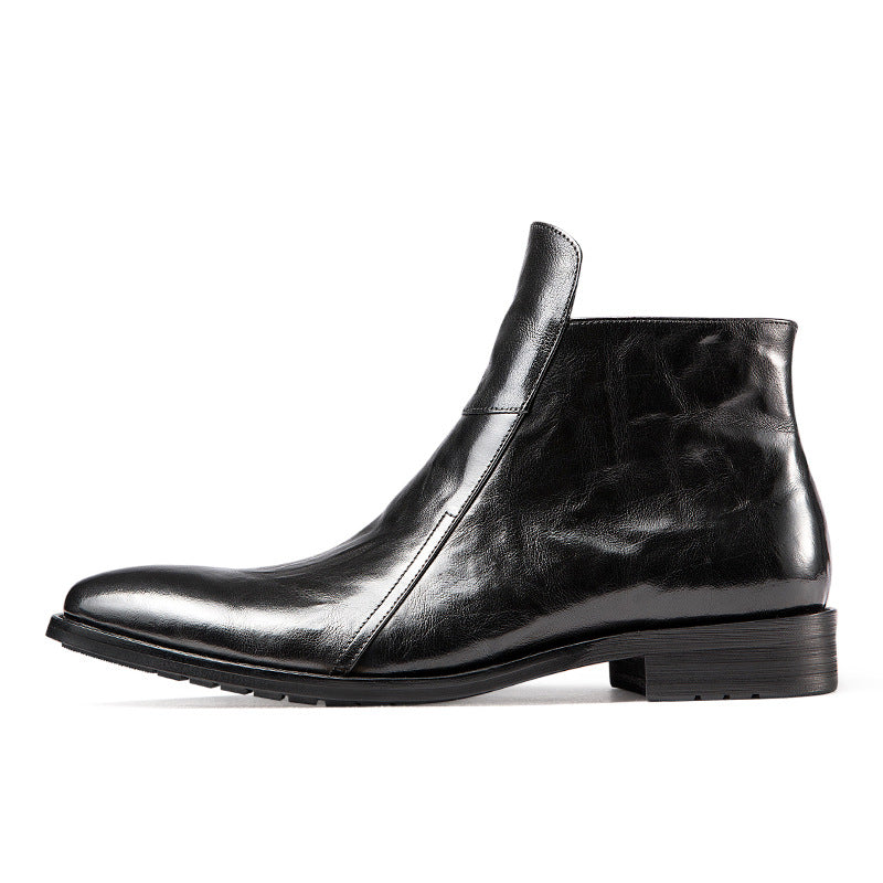 Padded men's Chelsea boots made of leather