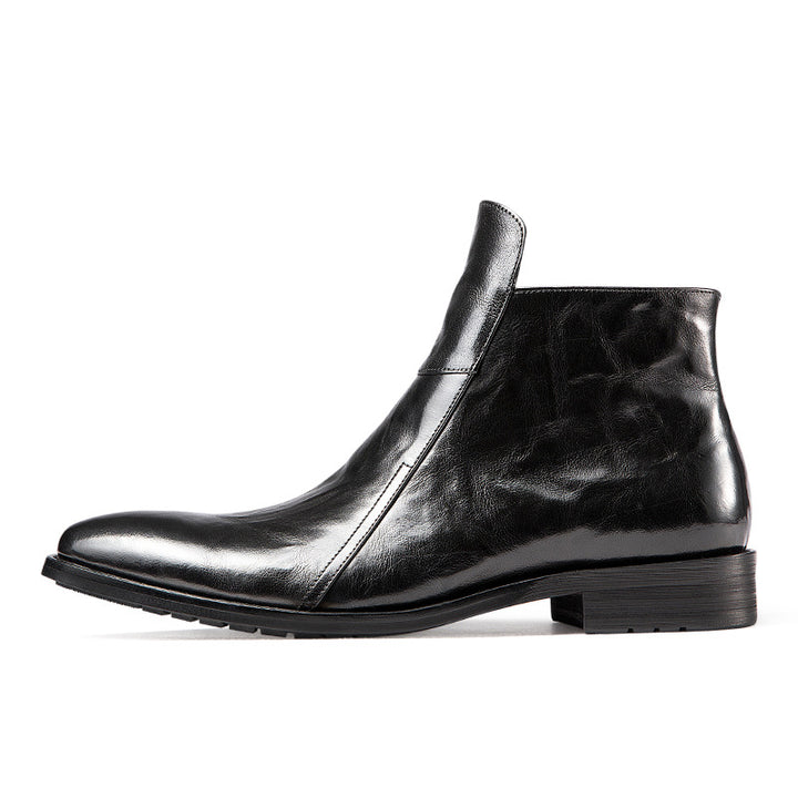 Padded men's Chelsea boots made of leather