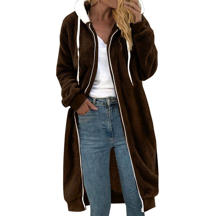 Women's Reversible Coat made of Faux Fur with Hood