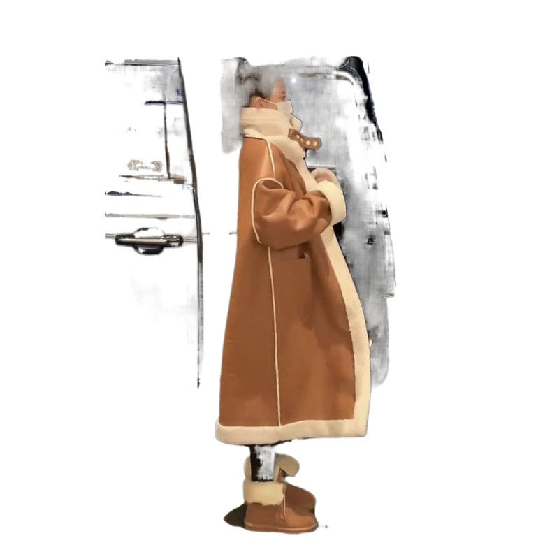 Women's Reversible Coat, Lamb Fur Imitation, Long