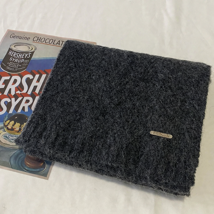 Alpaca wool knitted scarf, thick and soft