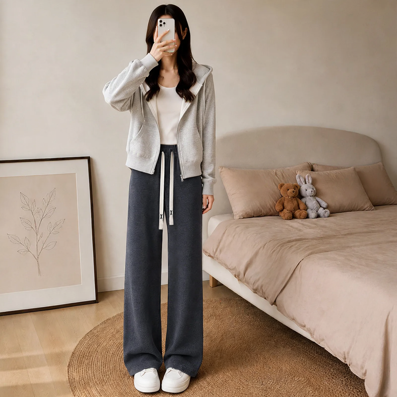 Women's corduroy pants with lamb fleece lining