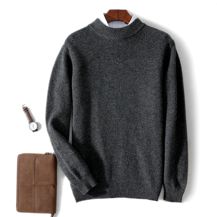 Men's Wool Sweater, Stand-Up Collar, Business Casual