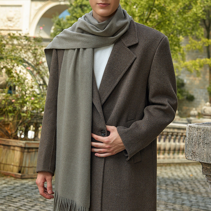 Solid color wool scarf for women and men