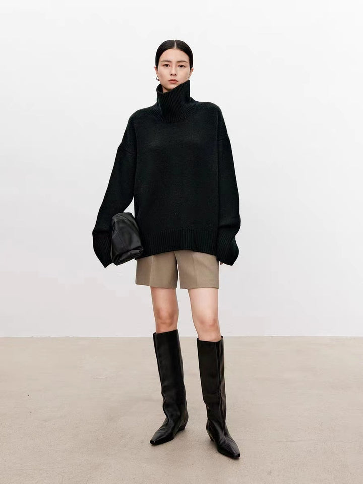 Women's Turtleneck Sweater, Oversized, for Autumn and Winter