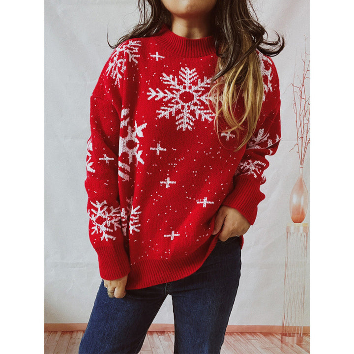 Women's knit sweater with 3D Christmas design