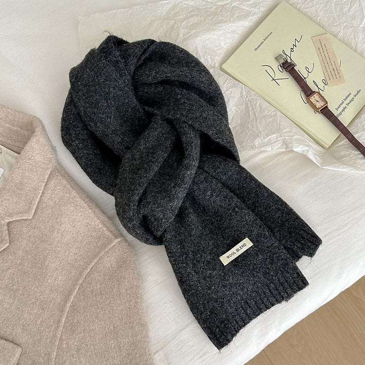 Knitted wool blend scarf, 160x20 cm