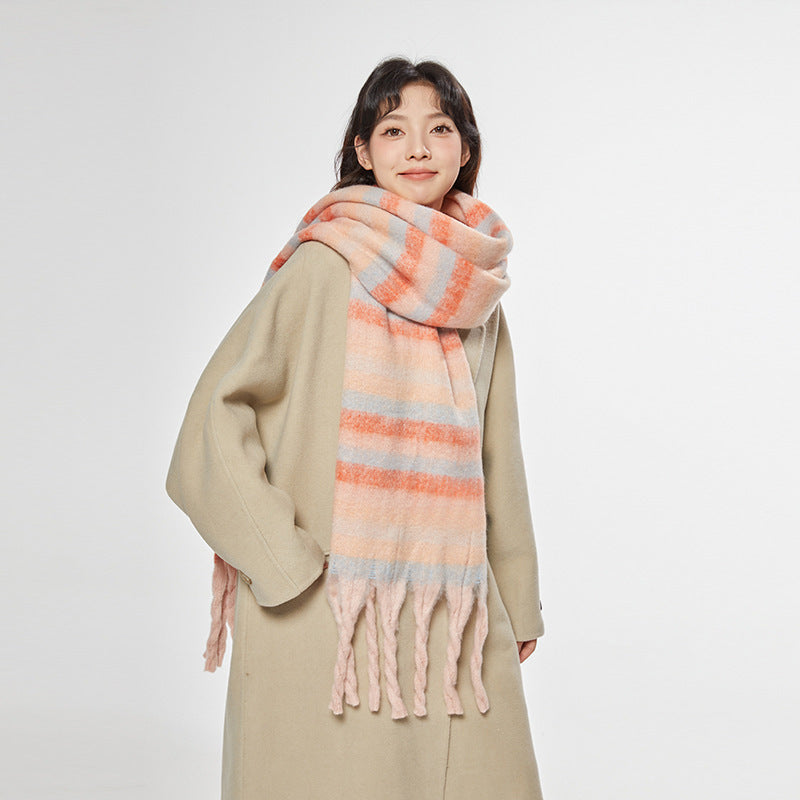 Checked scarf in Norwegian style, warming