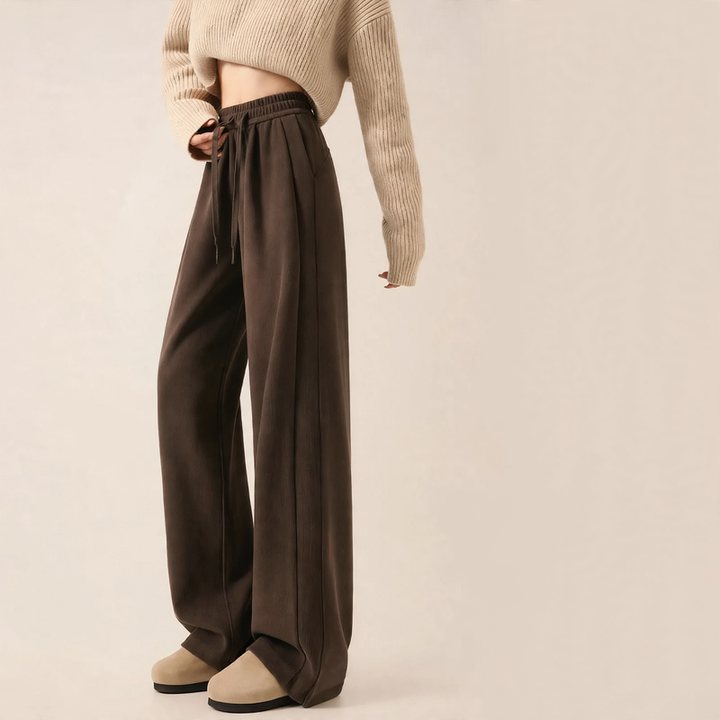 Women's corduroy pants, straight fit, padded