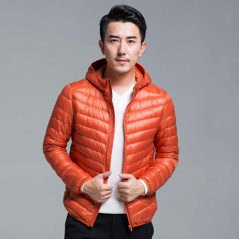 Light men's down jacket, short, various styles