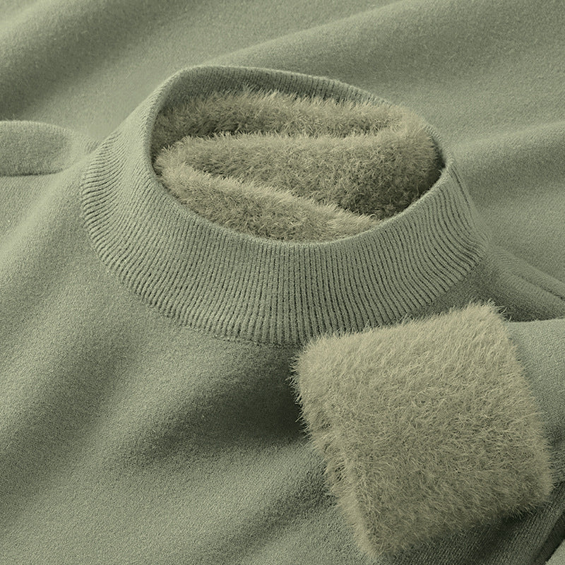 Men's pullover with standing collar made of modal wool blend