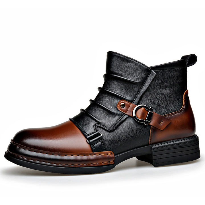 Men's Chelsea-style ankle boots with side zipper