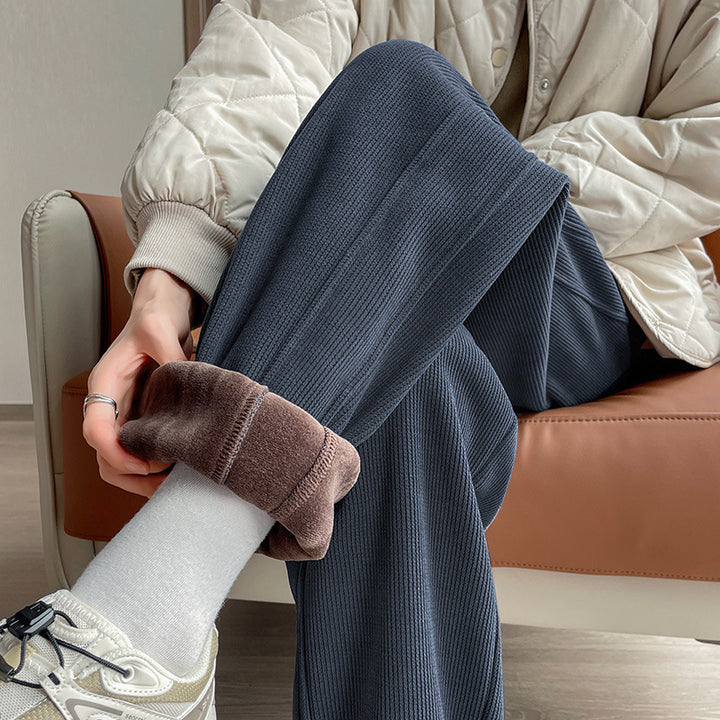 Ladies corduroy trousers, padded, casual fit