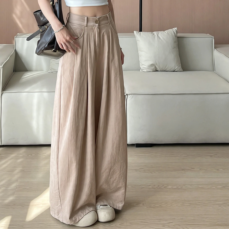 Padded cord pants for women, wide cut