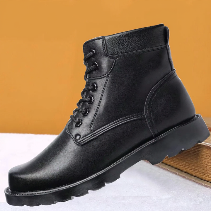 Warm men's winter boots with lamb fur