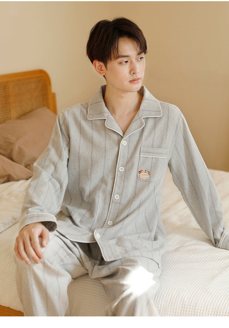 Partner Pajama made of cotton flannel with embroidery