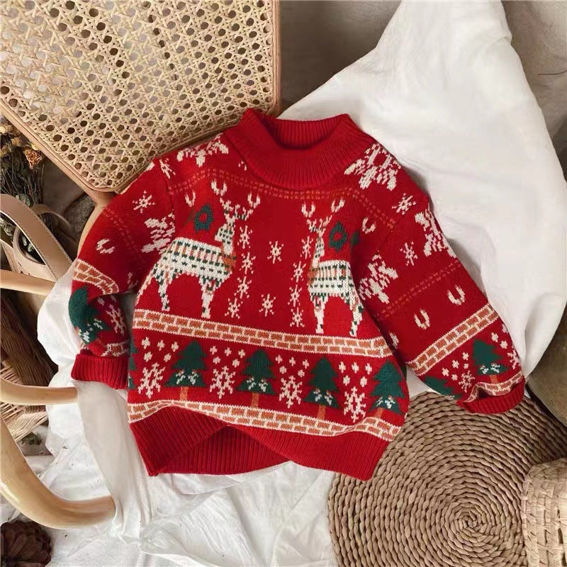 Christmas knitted sweater, loose fit