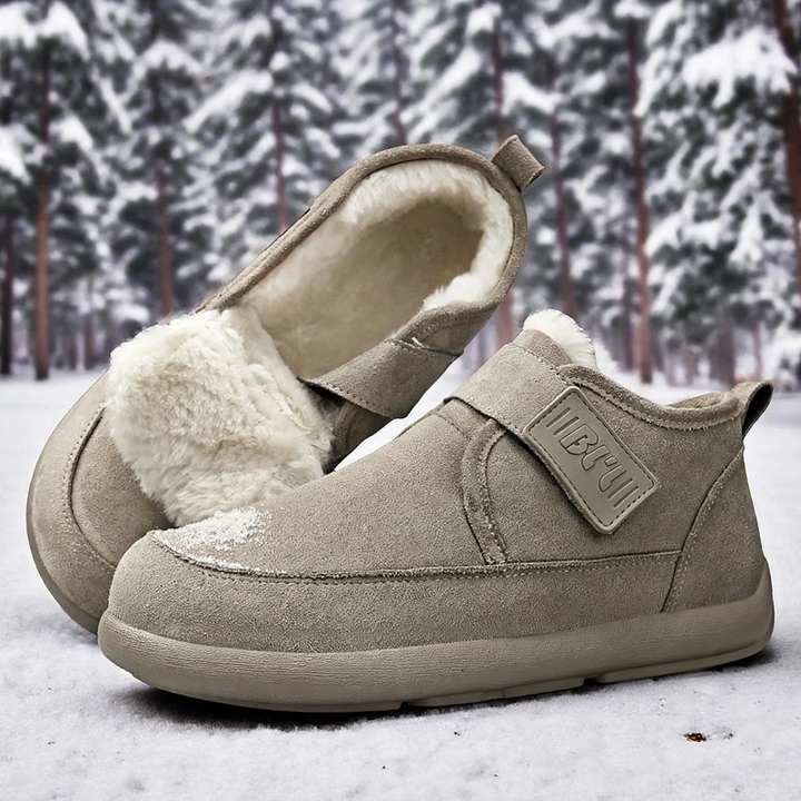 Warm men's winter boots, lined, ankle-high