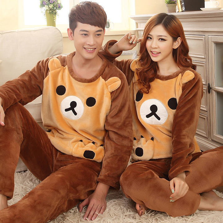 Fluffy partner pajamas made of flannel