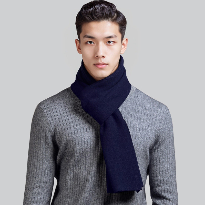Men's wool scarf, checked, 180 cm