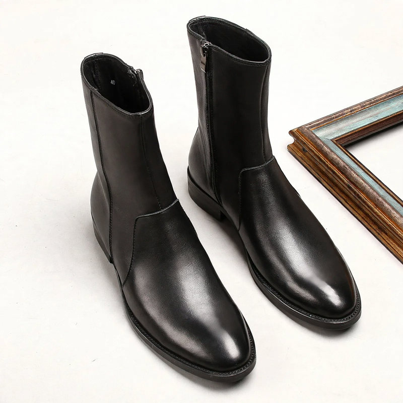 Men's leather ankle boots, classic Chelsea boots