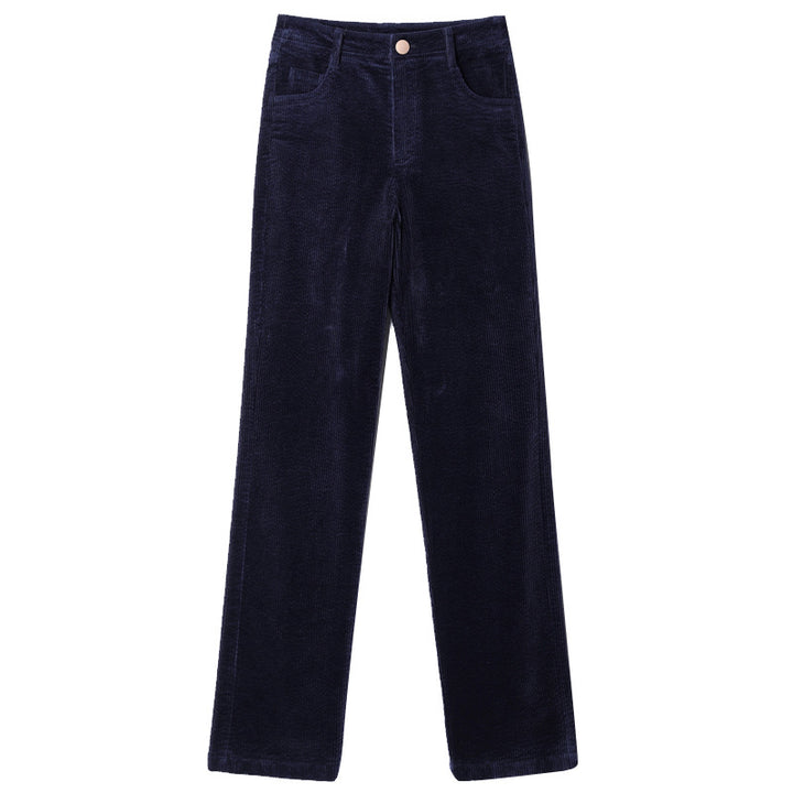 Kord-casual-pants, straight-cut, for women