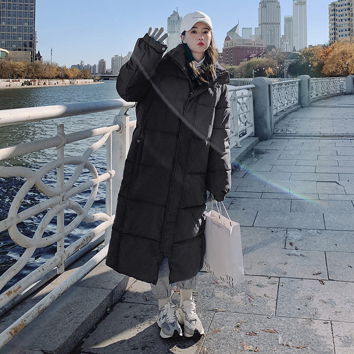 Longer, padded women's coat, knee-length