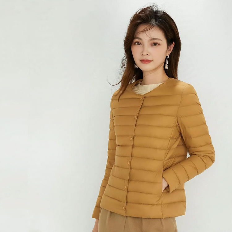 Lightweight, compressible down jacket for women