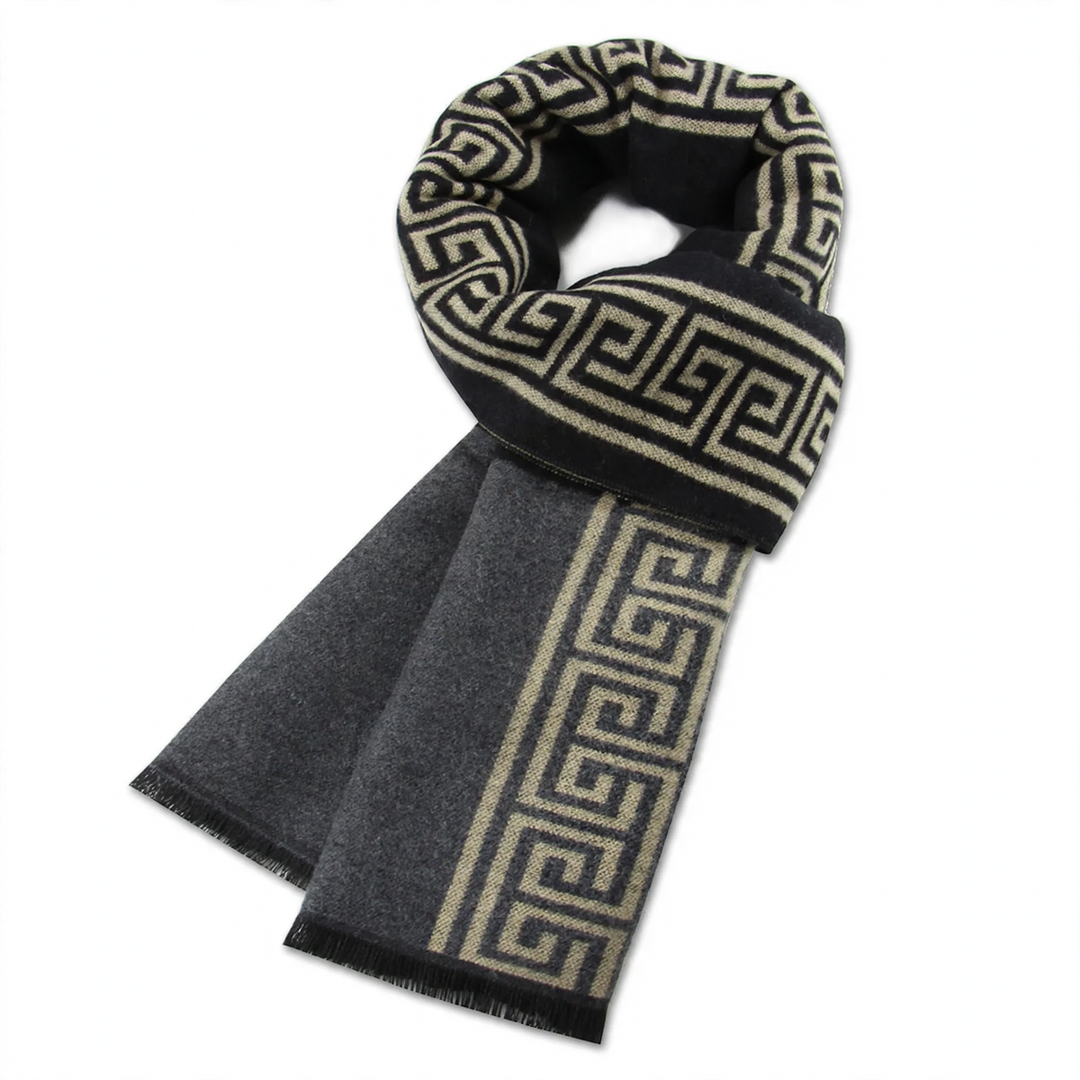 Men's scarf, wool blend, 31x180cm