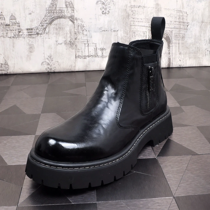 Men's Chelsea boots, lined, leather, for winter
