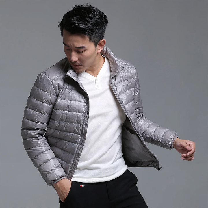 Light men's down jacket, short, various styles