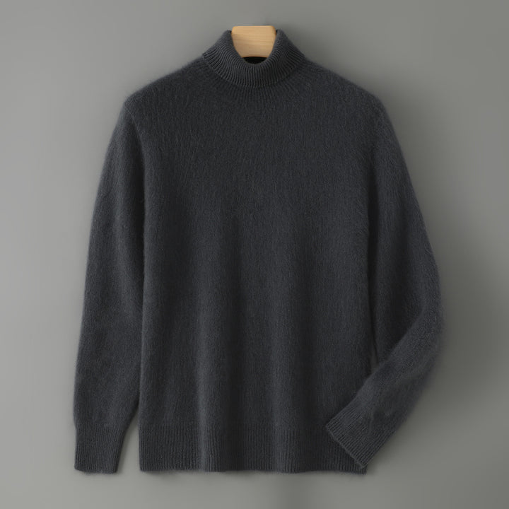 Men's sweater made of 100% wool with stand-up collar